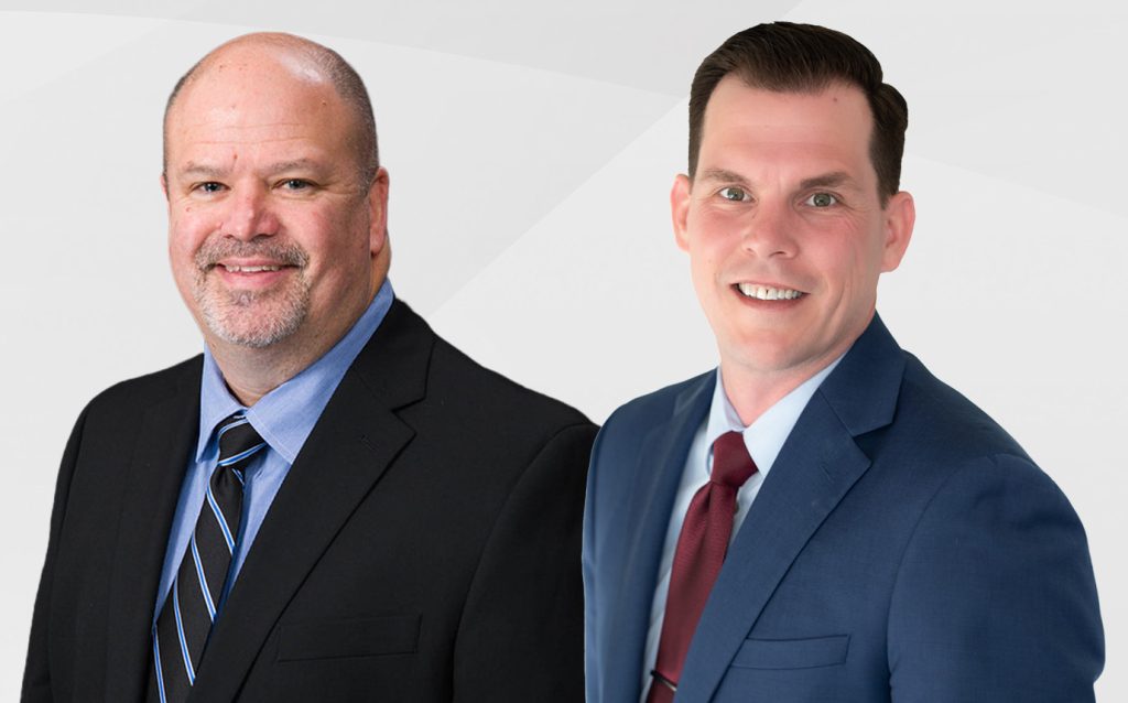 Headshots of Michael Brown (left) and Mark Malone (right)